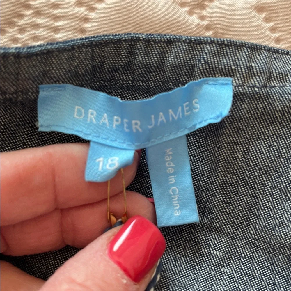 NWT Draper James Chambray Ruffle Shift Dress - Picture 6 of 8